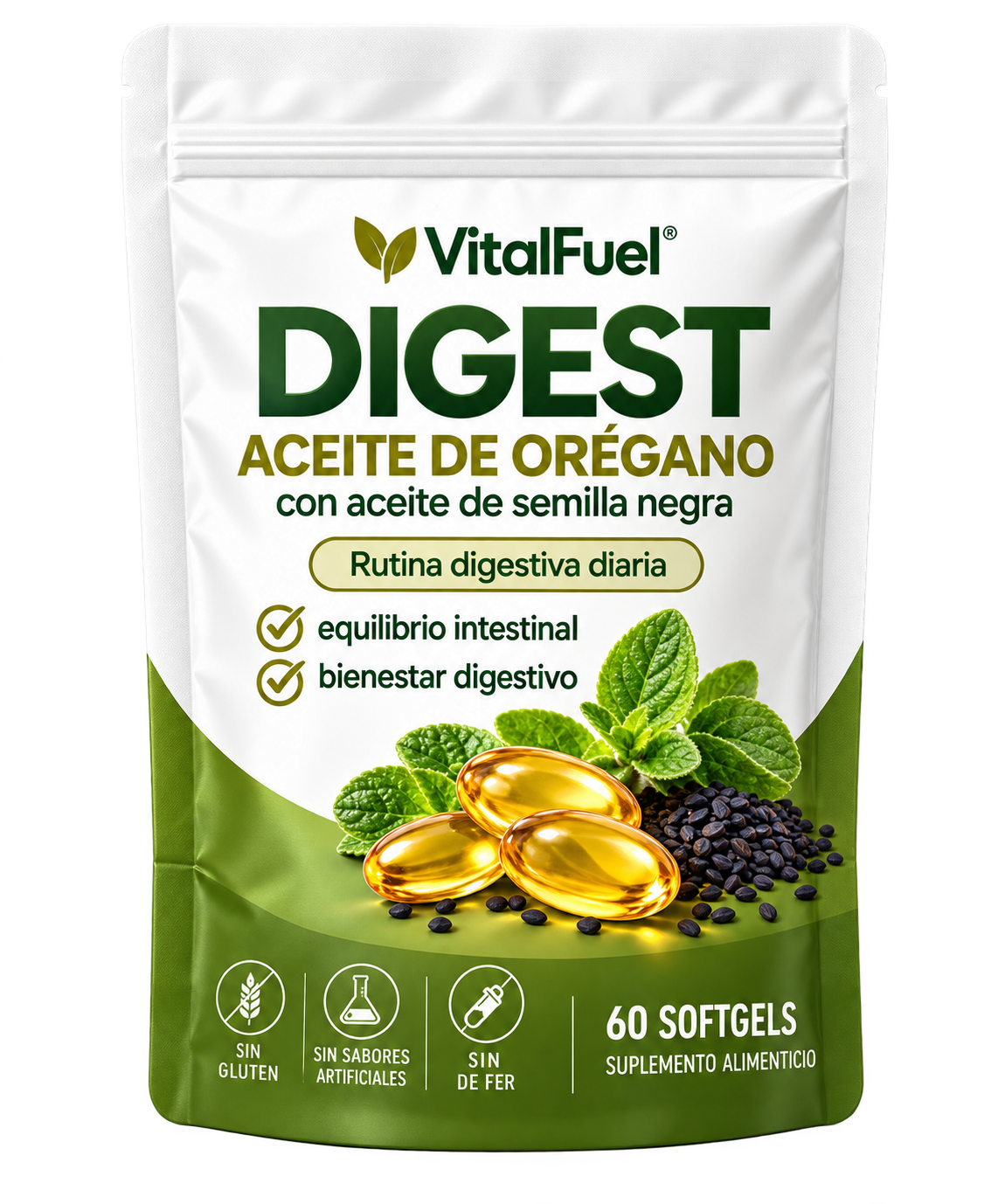 Vitalfuel Digest packaging