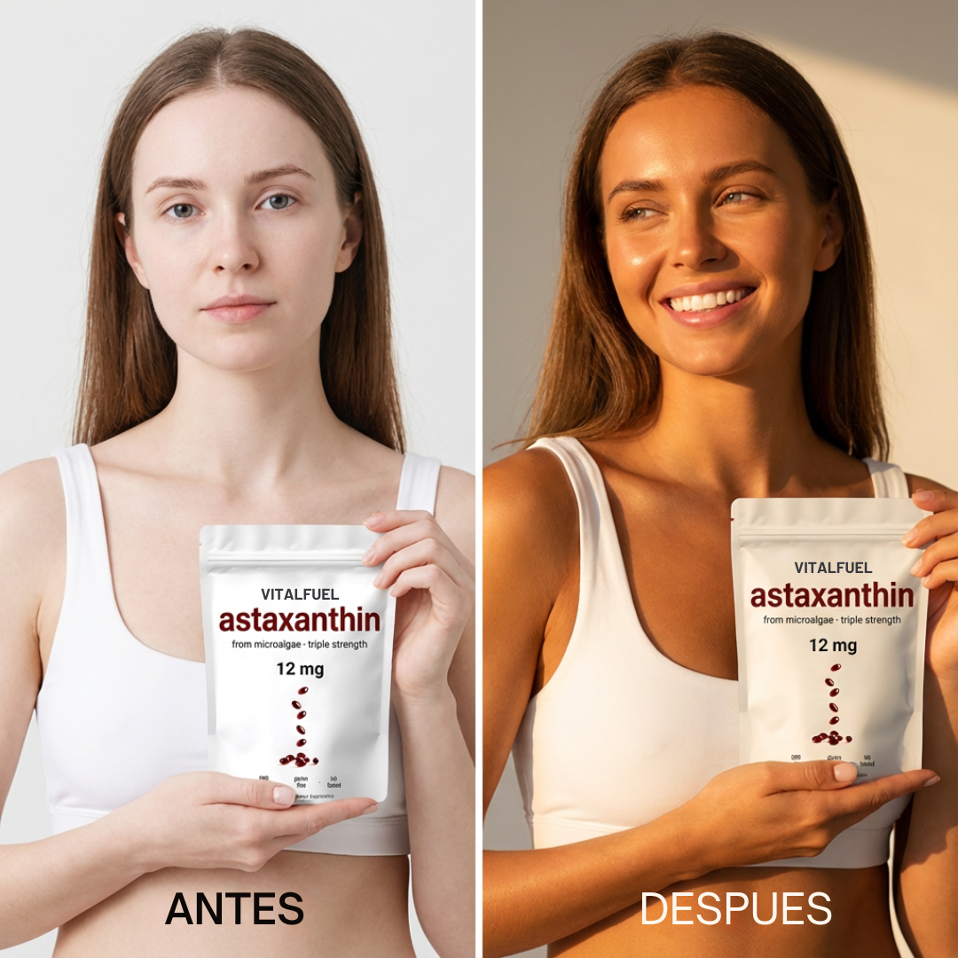 Antioxidante Premium: Mejora tu piel, Aumenta la energía y bienestar - Astaxantina VitalFuel